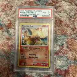 2009 POKEMON PLATINUM ARCEUS 1/99 CHARIZARD CRACKED ICE PSA 8 - Image 1