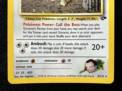 Giovanni's Persian 8/132 Gym Challenge Holo Rare Unlimited WOTC Pokemon - LP - Image 3