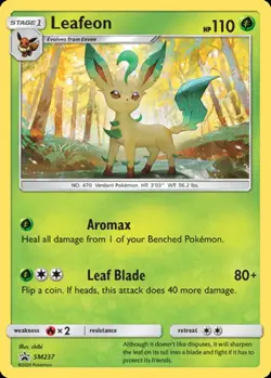 Pokemon: 1x Leafeon - SM237 - SM Black Star Promo - NM SM Promos - Image 1