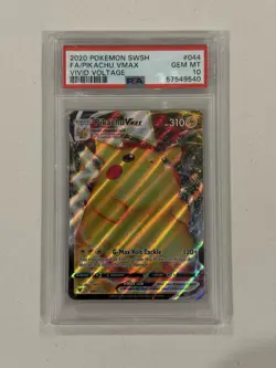 2020 Gigantamax Pokemon Vivid Voltage Pikachu VMAX 44/185 PSA 10 - Image 1