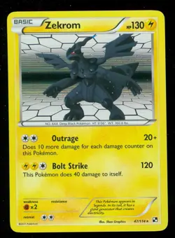 Pokemon ZEKROM 47/114 Black & White RARE HOLO - NEAR MINT/MINT - Image 1