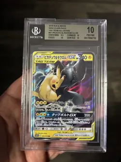 2019 Pokemon Tag Team All Stars Pikachu & Zekrom GX BGS 10 Pristine - Image 1