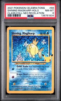 Shining Magikarp Holo 66 Celebrations Classic Collection Pokemon PSA 8 *834 - Image 1