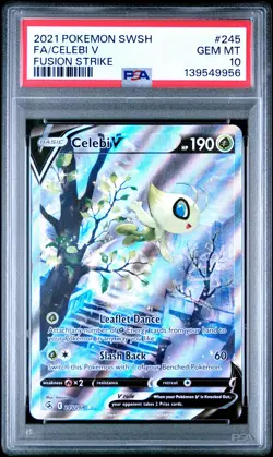 Celebi V 245/264 Fusion Strike Pokemon PSA 10 *956 - Image 1