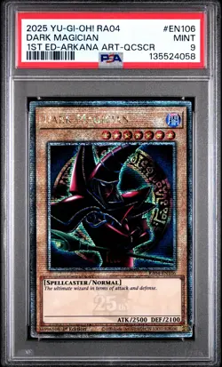 Dark Magician RA04-EN106 1st Edition Arkana QCR Yugioh PSA 9 *058 - Image 1