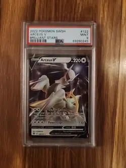 Pokemon Arceus v Holo Ultra Rare Card 122/172 Brilliant Stars 2022 PSA 9 - Image 1