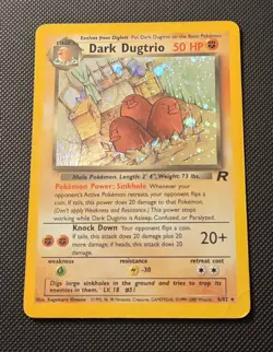 Pokemon Dark Dugtrio TCG Holo Card 6/82 Rare Team Rocket - Image 1
