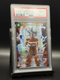 2022 DBS CARD GAME HISTORY OF SON GOKU #DB1-021 UI GOKU, UNSTOPPABLE PSA 10 - Image 1