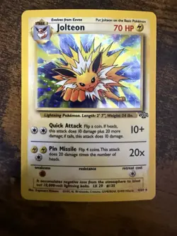 Pokemon TCG Jolteon Jungle Holo Card 4/64 Unlimited 1999 Edition - Image 1