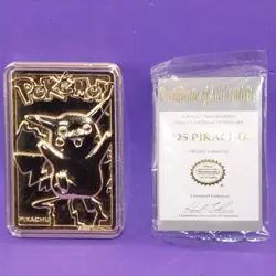 Pokemon 1999 23k Gold Plated Trading Card Burger King Promo COA - PIKACHU #25 - Image 4