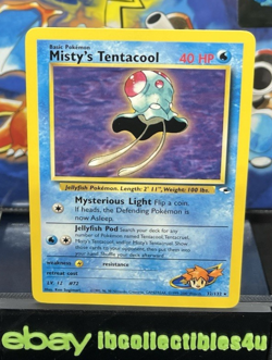 Vintage Non Holo WOTC Pokemon Card Misty’s Tentacool 32/132 Gym Heroes N/Mint - Image 1