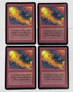 Red Elemental Blast Playset Alpha MP Moderate Play MTG Magic The Gathering - Image 1