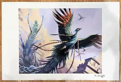 Magic the Gathering MTG Signed CCG ART PRINT 49/50 PEACOCK Christopher Burdett - Image 1