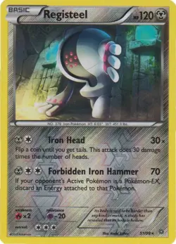 Pokemon XY Ancient Origins Registeel Reverse Holo Rare 51/98 - Image 1
