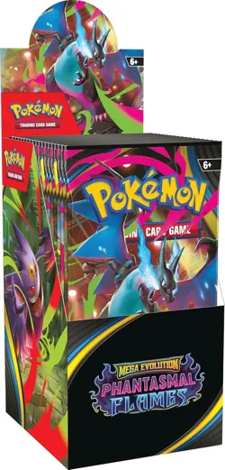 Pokemon TCG: Mega Evolution Phantasmal Flames Booster Display (18 Booster Packs) - Image 1