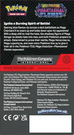 Pokemon TCG: Mega Evolution Phantasmal Flames Booster Display (18 Booster Packs) - Image 2
