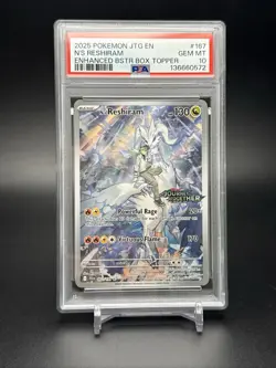 Pokemon N's Reshiram 167/159 Journey Together Stamped Box Topper PSA 10 - Image 1