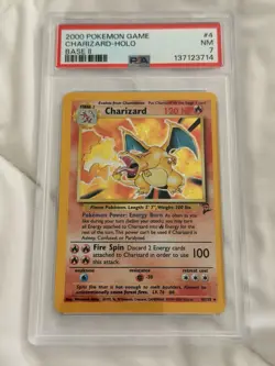 2000 POKEMON BASE SET 2 #4 CHARIZARD-HOLO PSA 7 - Image 1