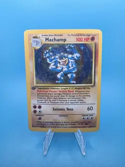 Pokemon Machamp 1st Edition 8/102 Unlimited Base Set 1999 Holo - Image 1