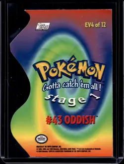 Topps Oddish 43 Die Cut EV4 of 12 (LP) 1998 VHTF Pokemon TCG - Image 2