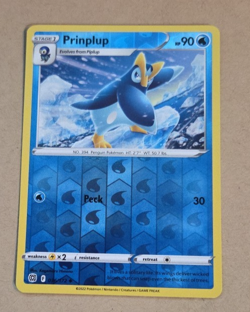 2022 Pokemon Brilliant Stars #36 Prinplup Rev Holo NM to Mint Condition - Image 1