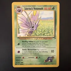 Pokemon TCG Sabrina's Venomoth Gym Heroes 34/132 Non-holo Rare Vintage WotC - Image 1