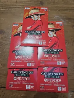 5x ENGLISH One Piece CCG: Carrying On His Will - Sleeved Booster Pack lot OP-13 - Image 1