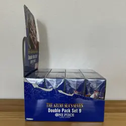One Piece TCG Double Pack Set 9 The Azure Sea’s Seven Set Of 8 with Display Case - Image 2