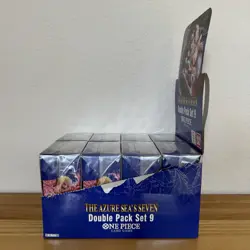 One Piece TCG Double Pack Set 9 The Azure Sea’s Seven Set Of 8 with Display Case - Image 4