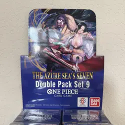 One Piece TCG Double Pack Set 9 The Azure Sea’s Seven Set Of 8 with Display Case - Image 5