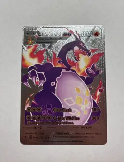 Shiny Charizard VMAX - Silver Foil Pokemon Display Card HP330 074/073 Fan Art NM - Image 1