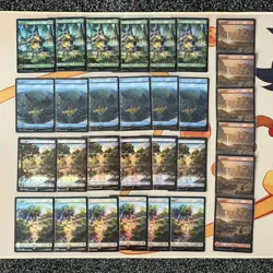 Final Fantasy MTG Chocobo Track Foil Stamped Lands Set Of 5 - 6 Sets - 30 Cards - Image 1