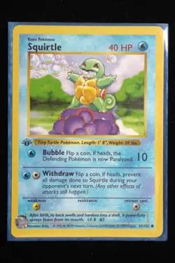 Pokemon Card - 1st Edition Squirtle - Base Set (Shadowless) 63/102 - Image 1