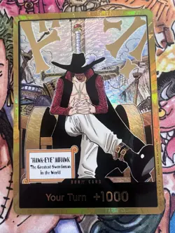 DON!! Card (Dracule Mihawk) (Gold) The Azure Sea's Seven Foil - Image 1