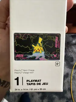 Sealed Pokemon Center Exclusive Neon Charge Pikachu Trading Card Playmat - Image 1