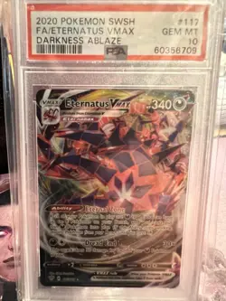 Pokemon 2020 Darkness Ablaze Eternatus VMAX Secret Rare PSA 10 2 Cards - Image 2