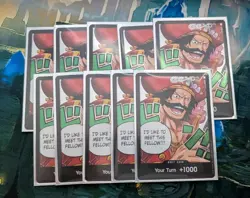 One Piece Card Game - Set Of 10 OP13 DON!! - Sleeved In Heart Fruit DON Sleeves - Image 1