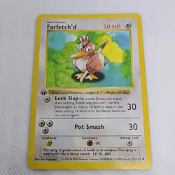 Pokemon TCG Farfetch'd Base Set 27/102 Regular 1st Edition Shadowless Card - Image 1