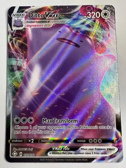 Pokemon Card Ditto VMAX 051/072 Shining Fates Ultra Holo Rare Near Mint - Image 1