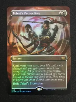 1x MTG Teferi's Protection (Borderless, Foil) - Double Masters 2022 (2X2) #343 - Image 1