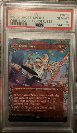 2025 MTG Spm Gwen Stacy (0209) (Borderless) Marvel's Spider-Man Regular PSA 10 - Image 1