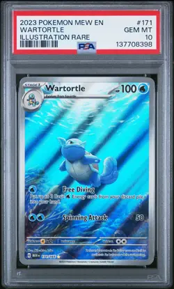 2023 POKEMON MEW EN-151 ILLUSTRATION RARE #171 WARTORTLE PSA 10 - Image 1
