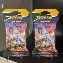2x Pokemon: Sword & Shield Evolving Skies Sleeved Booster Pack 820650808784 - Image 1