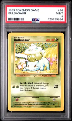 1999 POKEMON BASE SET UNLIMITED #44 BULBASAUR PSA 9 - Image 1