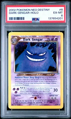2002 POKEMON NEO DESTINY #6 DARK GENGAR-HOLO PSA 6 - Image 1