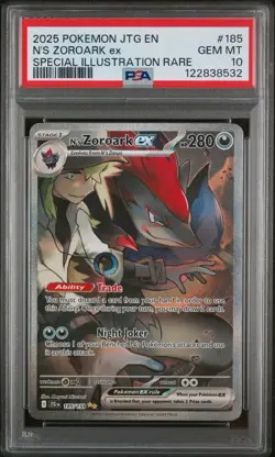 Pokemon TCG N's Zoroark ex 185/159 Sv09 Special Illustration Rare Holo PSA 10 - Image 1