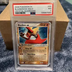 2006 POKEMON EX CRYSTAL GUARDIANS #90 BLAZIKEN EX-HOLO PSA 7 - Image 1