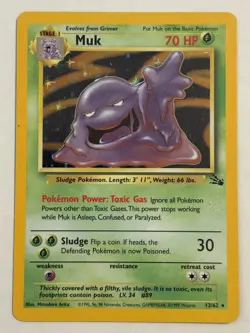 Muk 13/62 Fossil Holo MP Pokemon TCG - Image 1