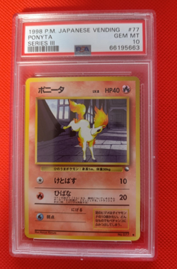 1998 Pokemon Japanese Vending Machine Ponyta #77 PSA 10 Series III - Image 1
