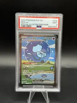 2024 POKEMON PAF EN-PALDEAN FATES SPECIAL ILLUSTRATION RARE #232 MEW EX PSA 9 - Image 1
